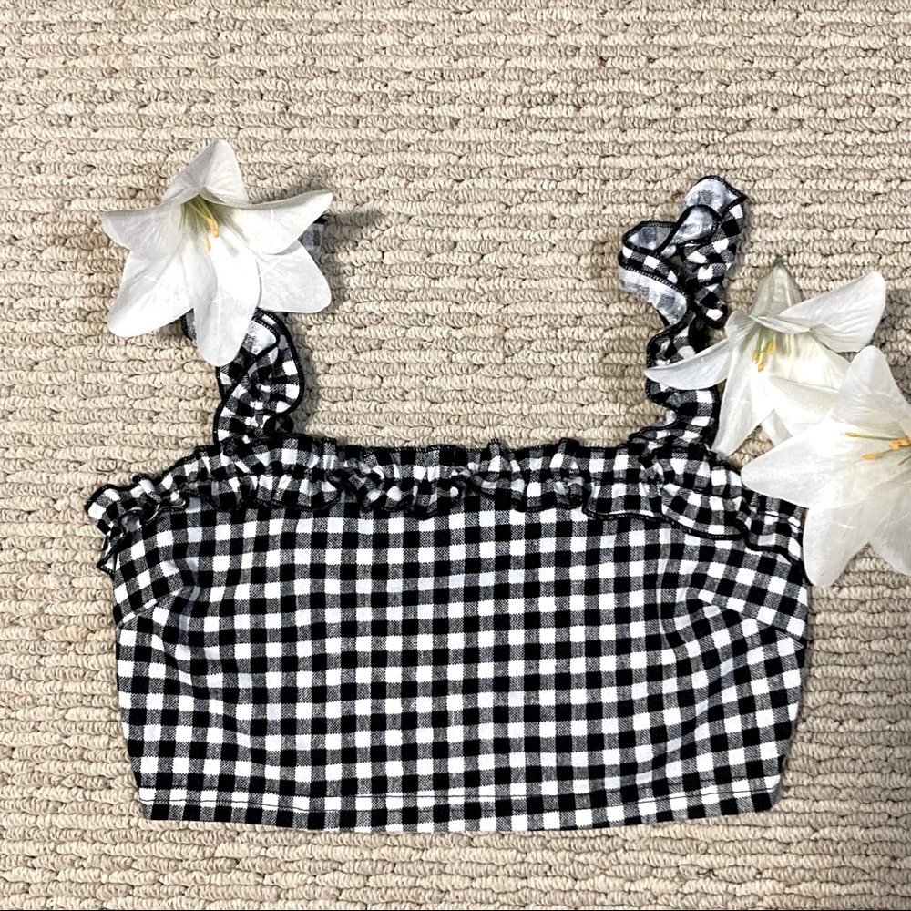 COQUETTE PLAID CROP TOP TANK